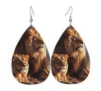 Women Earrings Two Lion Dangle Earring Retro Creative Earrings Jewelry, For Birthday, New Year, Valentine'S Day