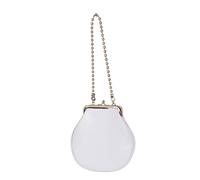 Women Elegant Small Evening Handbag With Beads Chain Strap PU Leather Shoulder Crossbody Bag Kiss Lock