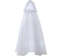 Women Elf Tulle Cloak Halloween Hooded Tulle Cape Cosplay Witch Long Cloaks Costume Medieval Halloween Costume
