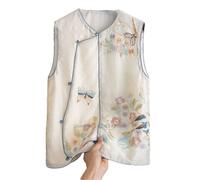 Women Embroidery Hanfu Tops Traditional Ethnic Vest Sleeveless Jacket Oriental Folk Waistcoat Lace Vest color2 XXL