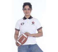 Women England Rugby T Shirt | Button Down Collar Style Short Sleeve Size S, White