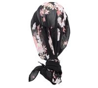 Women Ethnic Hair Scarf Pirate Turban Hat for Sleep and Makeup | Cotton Polyester Blend, Black Colour, Skin Friendly Fit, Lightweight Elastic Length, Adult Women Use
