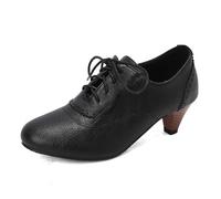 Women Europe and the United States Foreign Trade in Spring and Summer Deep Mouth Tied with Solid Colour Shoes Retro Flowers Women Shoes, black, 8.5 UK