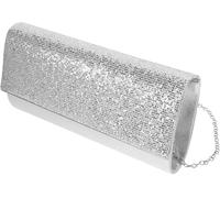 Women Evening Bag Clutch Silver Sparkly Sequin Pu Dinner Bag Durable Construction, Ample Storage Space, Daily Travel Utility Wedding Party Banquet Women Evening