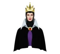Women Evil Queen Costume Wicked Grimhilde Crown Cape Halloween Villain Fairy Tale Outfit for Adult One Size