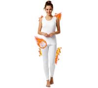 Women Extreme Thermal Base Layer Sleeveless Vest And Trouser Set, Ladies Crew Neck Soft Warm Winter Underwear Outdoor Ski Wear Long John Bottom & Top UK Size S To L, (White Thermal Set - Medium)