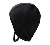 Women Fabric Swimming Cap with Anti-Slip Chin Strap Ladies Nylon Elastic Swim Hat Printed Swim Turban Bathing Shower Cap for Long Short Thick Curly Hair (Black)