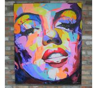 Women Face Hand Painting Canvas Wall Art - 7459 - Fabric
