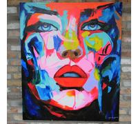Women Face Hand Painting Canvas Wall Art - 7461 - Fabric