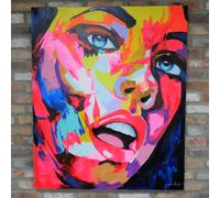 Women Face Hand Painting Canvas Wall Art - 7462 - Fabric