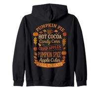Women Fall Treats Halloween Thanksgiving Harvest Festival Zip Hoodie