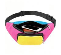 Women Fanny Pack Retro Neon Adjustable Waist Strap Hip Hop Bag | 80s 90s Outfit Fanny Pack for Jogging Holiday Festival Themed Event Parade Gathering Adults Teens Family yellow pink blue