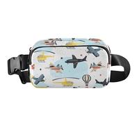 Women Fanny Packs Cute Waterproof Large Hip Belt Bag Colorful Cartoon Airplane Travel Waist Pouch, Colorful Cartoon Airplane, 8 x 5.3 x 2.3 inch, Funny Cute, Colorful Cartoon Airplane, 8 x 5.3 x 2.3