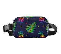 Women Fanny Packs Tropical Pineapple Black Hip Pack Belt Pouch Cute Waterproof Waist Pack for Women, Tropical Pineapple Black, 8 x 5.3 x 2.3 inch, Funny Cute, Tropical Pineapple Black, 8 x 5.3 x 2.3