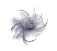 Women Fascinator Wedding Hat Ladies Feathers Flower Mesh Ribbons Tea Party Church Hair Clip Bride Wedding Guest Headband Elegant Fancy Races Prom Hair Accessories (UK, Alpha, One Size, grey)