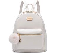 Women Fashion Backpack Purse Leather Flap Rucksack Convertible Mini Backpack School Bag with Tassel Casual Daypack for Girls , Beige, M