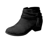 Women Fashion Booties Winter Boots Wellies Lightweight Easy Clean Rainy Days Cold Weather Wide Fit Chelsea Comfy Cushioned Insole (3) Black