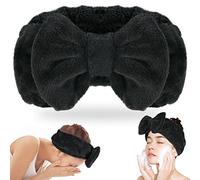 Women Fashion Lovely Soft Fleece Bowknot Bow Makeup Cosmetic Shower Elastic Hair Band Hairlace Headband(Pink Polka dots)