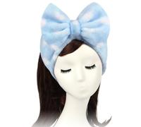 Women Fashion Lovely Soft Fleece Bowknot Bow Makeup Cosmetic Shower Elastic Hair Band Hairlace Headband(Pink Polka dots)