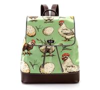 Women Fashion Purse Backpack, Easter Chickens Chicks and Eggs Faux Leather Rucksack Shoulder Bag for Teen Girls