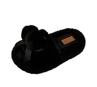 Women Fashion Shoes Plush Mop Thickened Plush for Outdoor Wear and Indoor Household Heated Slippers Women Rechargeable (Black, 6)
