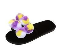 Women Fashion Solid Leather Surface Breathable Flat Casual Shoes Slippers Women Summer, D-Purple, 26.0 cm
