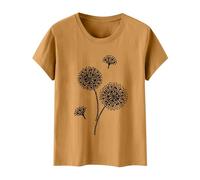 Women Fashion Tee Shirts Fitted T Shirt Basic Tops Women's Floral Print 2D Round Neck T Shirt for Spring and Summer Fashion Soft and Casual Top Big Tee Shirts for Women (Pink, XXXL)