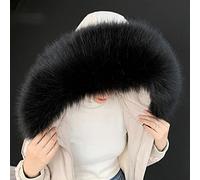 Women Faux Fox Fur Scarf Winter Hood Fur Decor Shawl Collar Multicolor Fake Fur Scarf Winter Coat Fur Collar Accessories-F