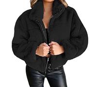 Women Faux Fur Coat Clearance,Ladies Faux Fur Jackets Short Fur Overcoat Today's Deals,Winter Zipper Long Sleeve Body Warmer Coat Solid Thick Furry Outerwear Shaggy Parka Cardigan Jacket UK Size 8-22