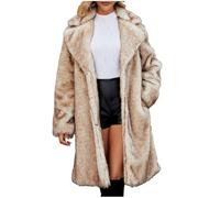 Women Faux Fur Coats and Jackets Clearance Ladies Solid Long Sleeve Faux Fur Body Warmer Parka Coat Today's Deals,Winter Thicked Fleece Long Furry Faux Overcoat Comforty Casual Warm Fur Coat S-3XL