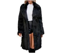 Women Faux Fur Coats and Jackets Clearance Ladies Solid Long Sleeve Faux Fur Body Warmer Parka Coat Today's Deals,Winter Thicked Fleece Long Furry Faux Overcoat Comforty Casual Warm Fur Coat S-3XL