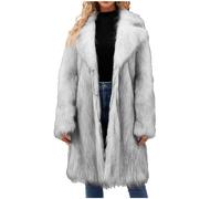 Women Faux Fur Coats and Jackets Clearance Ladies Solid Long Sleeve Faux Fur Body Warmer Parka Coat Today's Deals,Winter Thicked Fleece Long Furry Faux Overcoat Comforty Casual Warm Fur Coat S-3XL