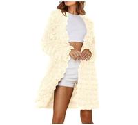 Women Faux Fur Jacket Clearance Ladies Artificial Faux Fur Long Sleeve Coat Today's Deals,Hair Plush Cardigan Overcoat Mid-length Mink Plus Size Extra Thick Faux Coat Winter Casual Warm Fur Coat S-3XL