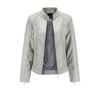 Women Faux Leather Jacket, Long Sleeves Zip Up Biker Classic Brando Moto Ladies Jacket Soft Multi Zip Coat Outwear Leather Coat Bomber jacket women Brown Leather Jacket Spring Fall Clothes
