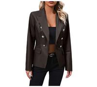 Women Faux Leather Jacket, Long Sleeves Zip Up Biker Classic Brando Moto Ladies Jacket Soft Multi Zip Coat Outwear Leather Coat Motorbike Jackets Women Jacket Spring Fall Clothes