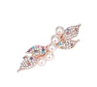 Women Faux Pearl Small Rhinestone Hairpin Headwear Spring Clip Hair Accessory, ColorfulNice Processed