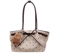 Women Faux Suede Large Capacity Tote Bag Polka Dot Underarm Shoulder Bag Single Shoulder Tote Bag for Travel Shopping Work Daily Use