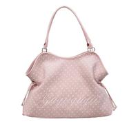 Women Faux Suede Tote Bag Polka Dot Shoulder Bags for Work Shopping (Pink)