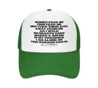 Women Fear Me Fish Fear Me Hats Men Turn Their Eyes Away from Me Cap Funny Adults Baseball Mesh Hat Green