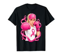 Women Fight Breast Cancer Pink Ribbon Boxer Value Graphic T-Shirt