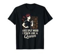 Women Firewood Processor Gift Log Splitting Crew Power T-Shirt