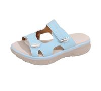 Women Fish Mouth Slides Strap Soft Chunky Platform Non Slip Slippers Womens Comfortable Indoor Bedroom House Shoes Unisex Adult Summer Casual Beach Pool Lightweight Sandals 1 (Sky Blue, 4.5)