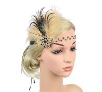 Women Flapper Accessories GatsbyParty Costume Vintage Crystal Feather Headband