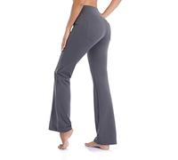 Women Flared Leggings with Pockets High Waist Bootcut Yoga Pants Tummy Control Stretch Flared Trousers for Workout Fitness Gym