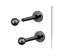 Women Flat Back Ball Stud Earrings Titanium Hypoallergenic Earrings Stud for Sensitive Ears Simple Classic Stud Earring, 3 mm, Titanium, No Gemstone