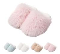 Women Flat Slippers - Anti Slip Slippers Women - Long Fluffy Fashion Shoes Enclosed Fluffy Slipper Home Plush Fuzzy Slipper Closed-Toe Footwear For Outdoor Indoor Mule Shoes Faux Fur Footwear