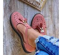 Women Flatform Sandals Ankle Strap Heeled Vintage Beach Espadrilles Platform Sandals Tassel Closed Toe Cutout Comfort Flat Sneakers Slip On Wedges Shoes