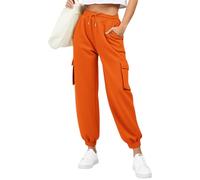 Women Fleece Cargo Sweatpants Drawstring Elastic Waist Petite Joggers For Women Short Leg Solid Color Plus Size Lightweight Cargo Trousers Baggy Ladies Lounge Pants With Pockets Tracksuit Bottoms