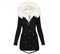 Women Fleece Jackets Clearance Ladies Sherpa Lined Fleece Jacket Full Zip Fall Winter Thick Warm Parkas Jackets Padded Quilted Overcoat Plus Size Wool Coats with Fuffly Hood Coats UK Size 8-22