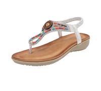 Women Flip Flops Hollow Rhinestone Boho Flat Shoes Arch Support Soft Sole Thong Shoe Comfortable Wide Fit Sandals Summer Trendy Causal Open Toe Sandal (Silver, 6.5)